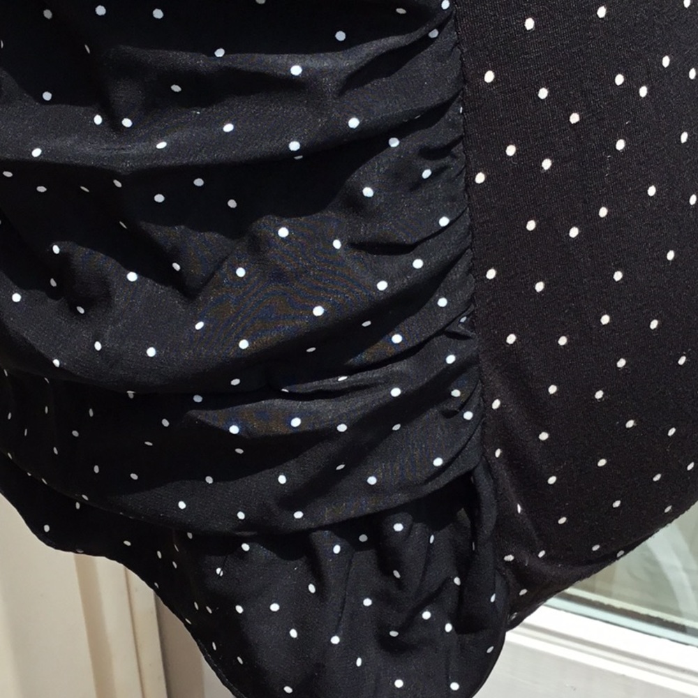 Ann Taylor Black polka dot top S - Picture 5 of 7